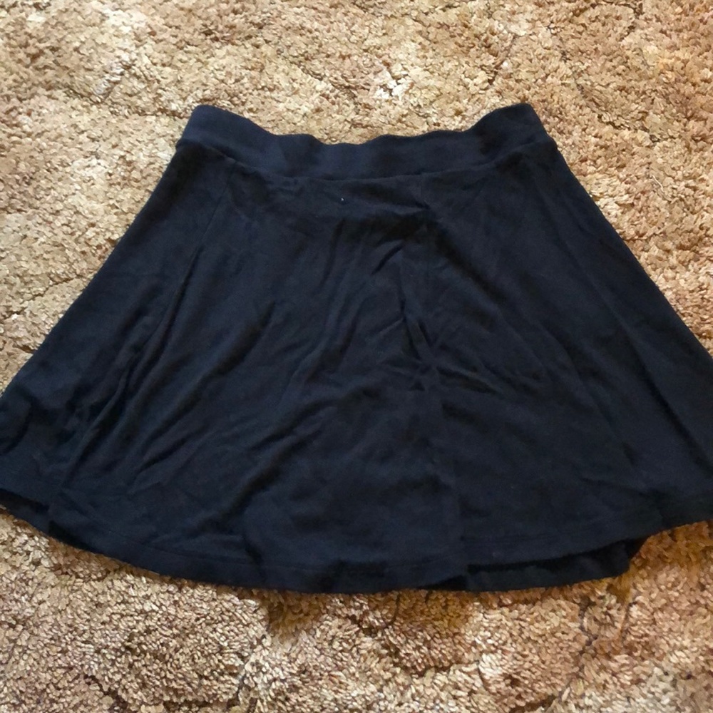 Black mini skater skirt